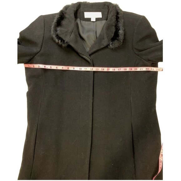 Liz Claiborne Coat Womens 18 Faux Fur Collar Cuffs Wool Blend Lined Classic - Picture 9 of 10